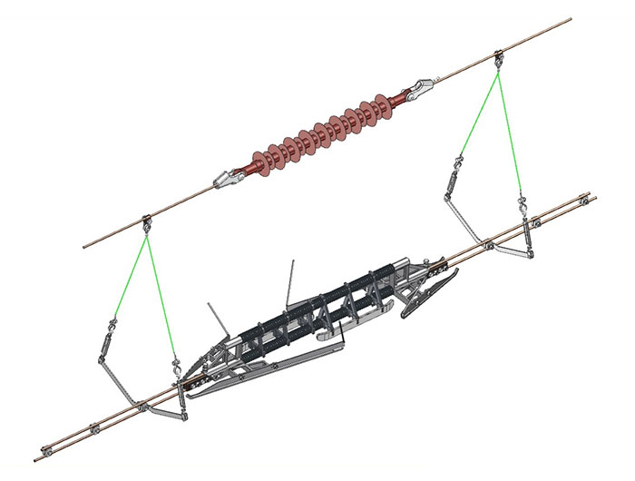 Section insulator for 25kV AC railway overhead contact system